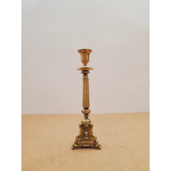 brass candlestick holder - vintage brass - candlestick - vintage home decor - - Picture 7 of 14